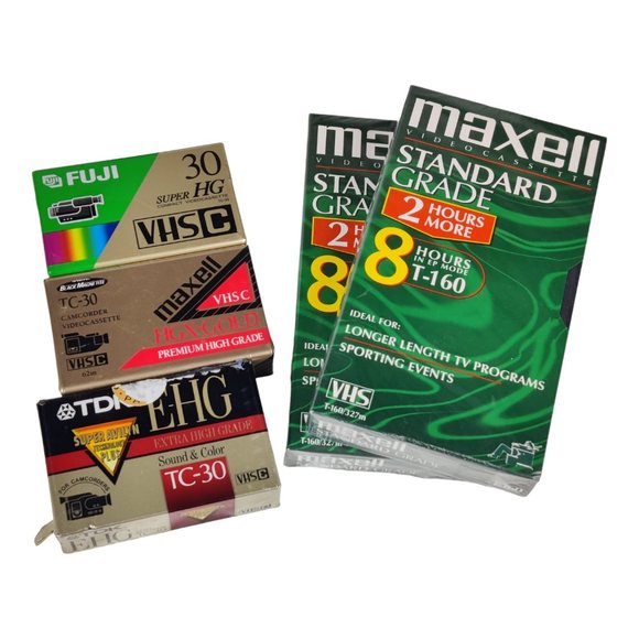 Media Lot Of 5 Deadstock Sealed Blank Vhs Tapes Vhs C Poshmark